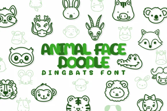 Animal Face Doodle by Chonada — Dingbats Font