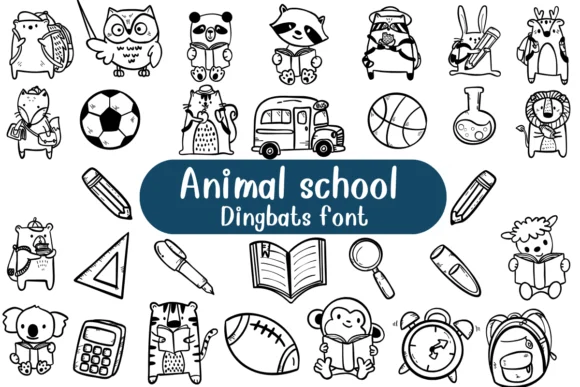Animal School by Nongyao — Dingbats Font