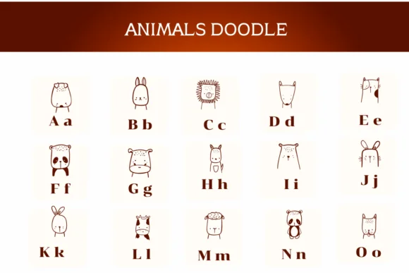 Animals Doodle by Apiwat Type — Dingbats Font