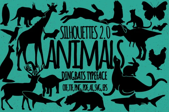 Animals Silhouettes by Minimalistartstudio — Dingbats Font