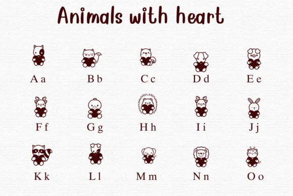 Animals with Heart by Nongyao — Dingbats Font — thumbnail 2