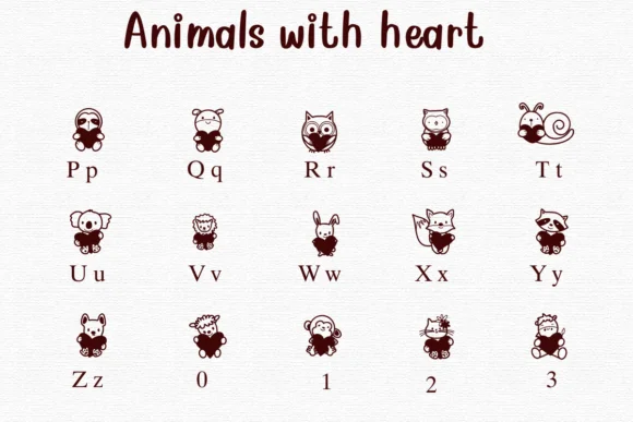 Animals with Heart by Nongyao — Dingbats Font — thumbnail 3