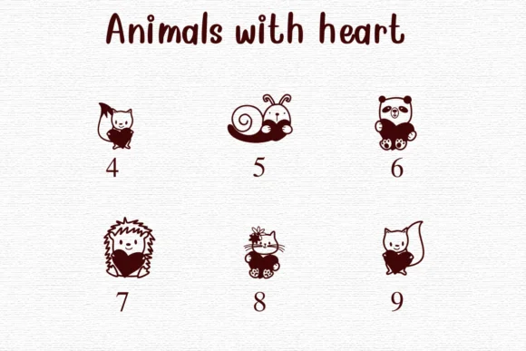 Animals with Heart by Nongyao — Dingbats Font — thumbnail 4