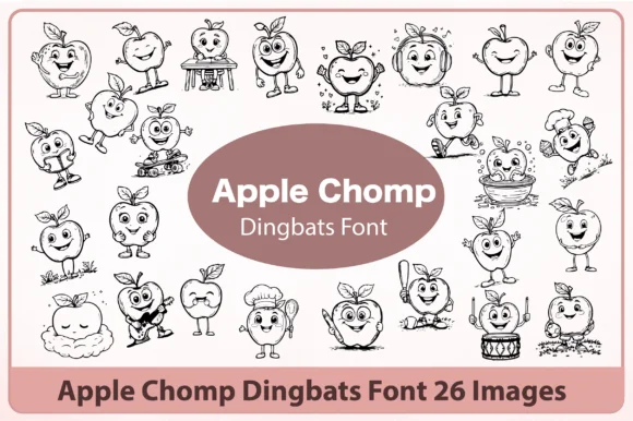 Apple Chomp by Happy Bamboo — Dingbats Font