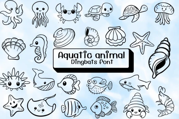 Aquatic Animal by Ketsarin — Dingbats Font