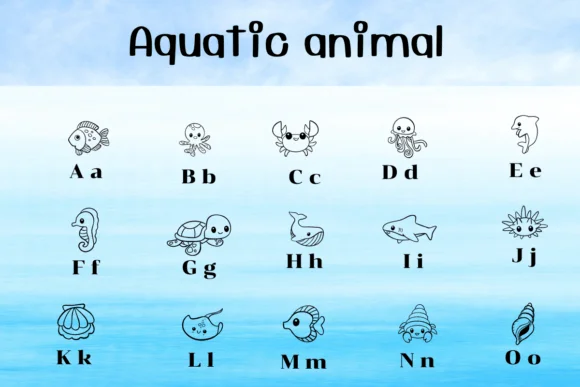 Aquatic Animal by Ketsarin — Dingbats Font — thumbnail 2