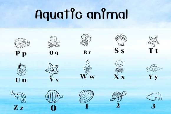 Aquatic Animal by Ketsarin — Dingbats Font — thumbnail 3