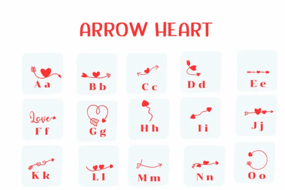 Arrow Heart by Ketsarin — Dingbats Font — thumbnail 2