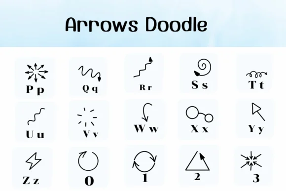 Arrows Doodle by Ketsarin — Dingbats Font — thumbnail 3