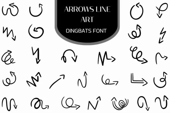 Arrows Line Art by Heartcraft Atelier — Dingbats Font