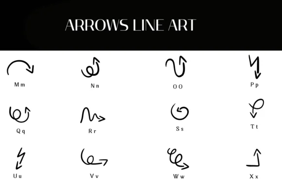 Arrows Line Art by Heartcraft Atelier — Dingbats Font — thumbnail 3