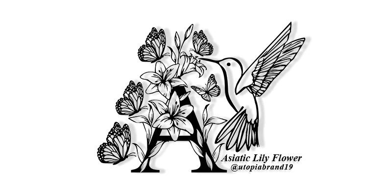 Asiatic Lily Flower Monogram Font by utopiabrand19 by utopiabrand19 — Decorative Font