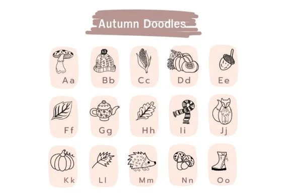 Autumn Doodles by Pui Art — Dingbats Font — thumbnail 2