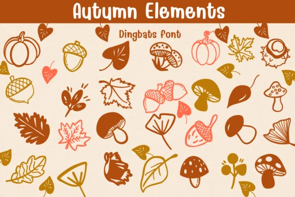Autumn Elements by Sontaya — Dingbats Font