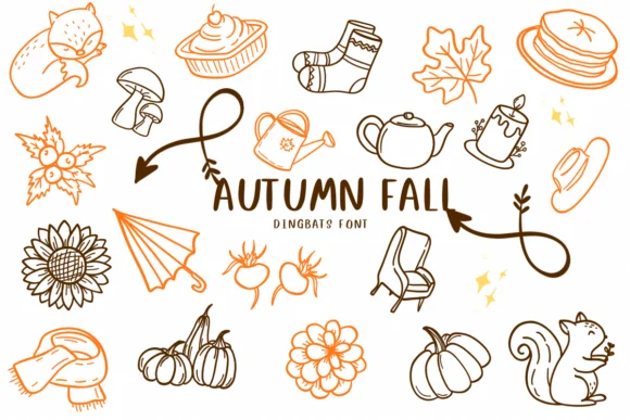 Autumn Fall by CHANOK — Dingbats Font