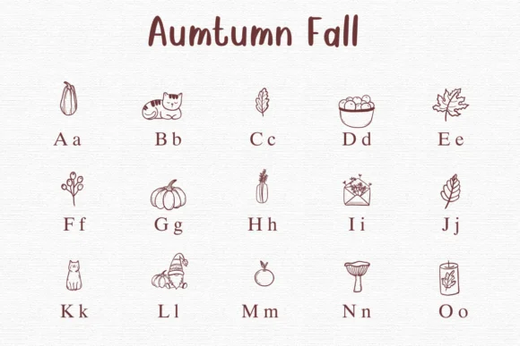 Autumn Fall by Nongyao — Dingbats Font — thumbnail 2
