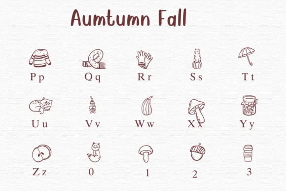 Autumn Fall by Nongyao — Dingbats Font — thumbnail 3