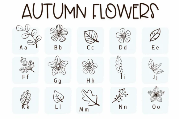 Autumn Flower by Sirinart — Dingbats Font — thumbnail 2