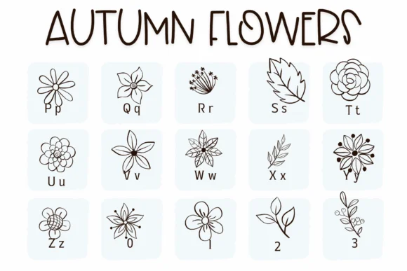 Autumn Flower by Sirinart — Dingbats Font — thumbnail 3