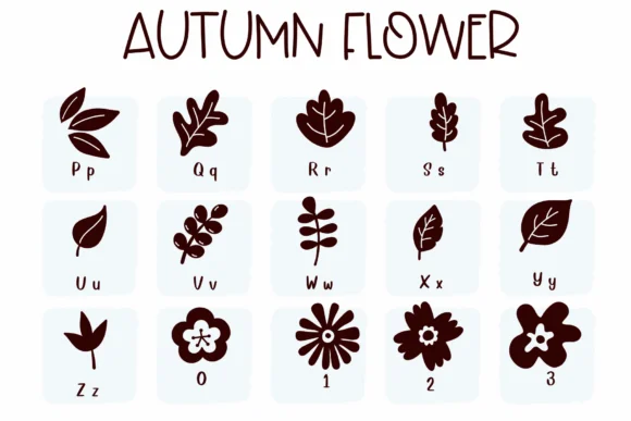 Autumn Flower by Sirinart — Dingbats Font — thumbnail 3