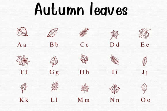 Autumn Leaves by Nongyao — Dingbats Font — thumbnail 2
