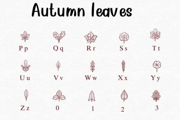 Autumn Leaves by Nongyao — Dingbats Font — thumbnail 3