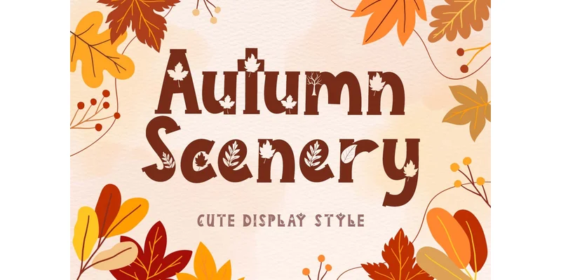 Autumn Scenery Font by yogaletter6 by yogaletter6 — Decorative Font
