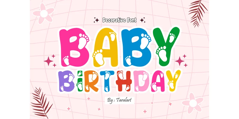 Baby Birthday Font by TaralArt by TaralArt โ Decorative Font