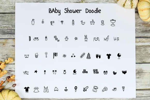 Baby Shower Doodle by Ciriative — Dingbats Font
