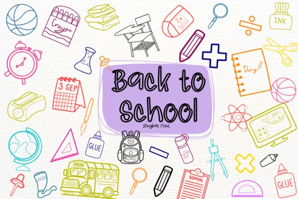 Back to School by Petal Pixels — Dingbats Font