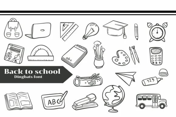 Back to School by Apiwat Type — Dingbats Font
