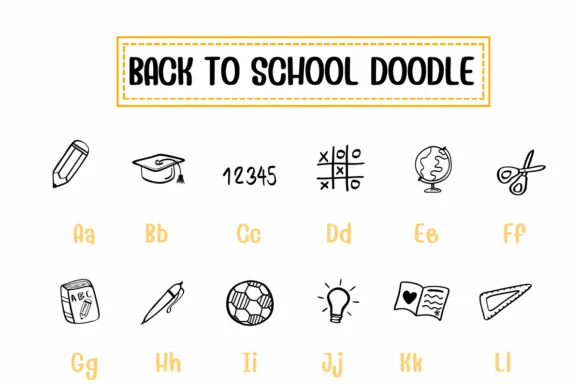 Back to School Doodle by BK Creative Designs — Dingbats Font — thumbnail 2