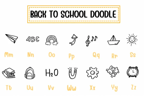 Back to School Doodle by BK Creative Designs — Dingbats Font — thumbnail 3