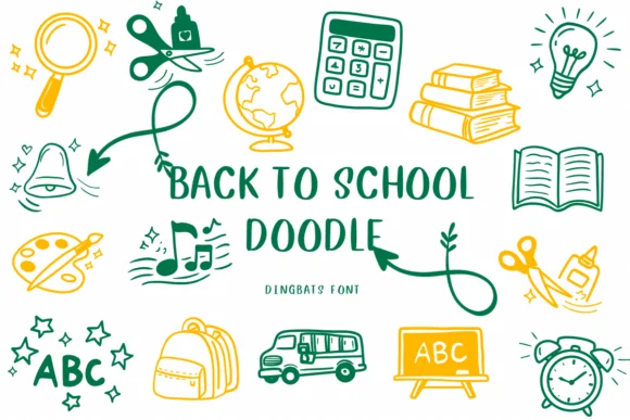 Back to School Doodle by CHANOK — Dingbats Font