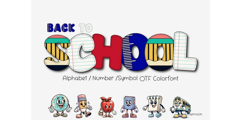 Back to School Font by Honiiemoon โ Color Fonts Font