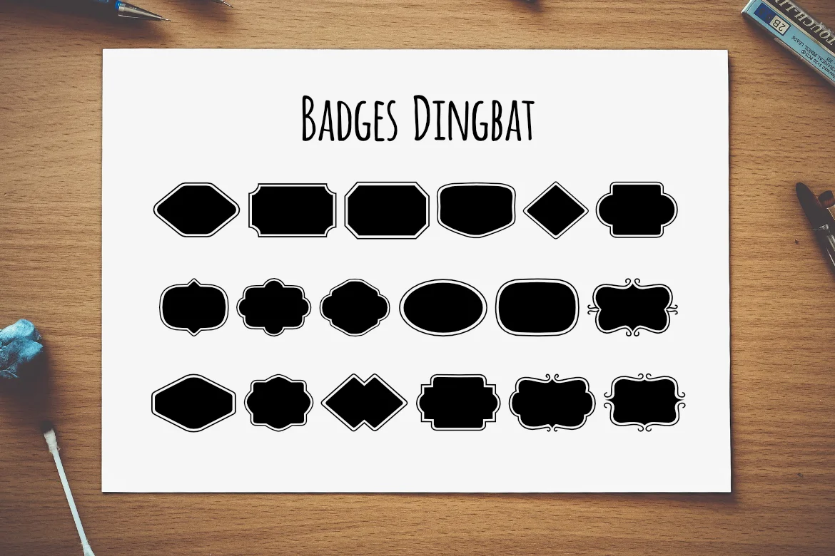 Badges Dingbat by LebahStudio — Dingbats Font