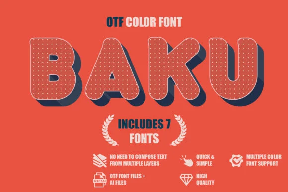 Baku by pixnugget — Color Fonts Font