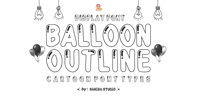 Balloon Outline Font by Sahira Studio by Sahira Studio — Display Font