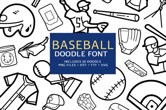 Baseball Doodle by digitalplannerland β Dingbats Font