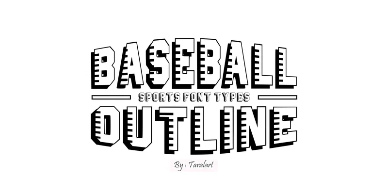 Baseball Outline Font by TaralArt by TaralArt — Decorative Font