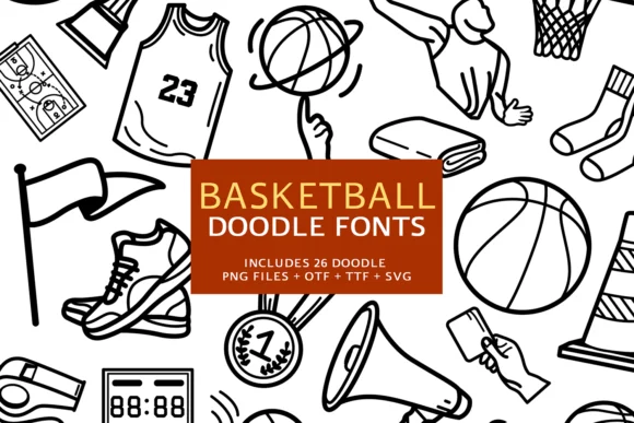 Basketball Doodle by digitalplannerland β Dingbats Font