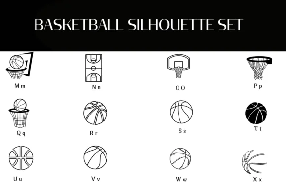 Basketball Silhouette Set by Heartcraft Atelier — Dingbats Font — thumbnail 3