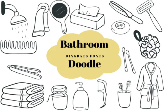 Bathroom Doodle by Suphitchaya — Dingbats Font