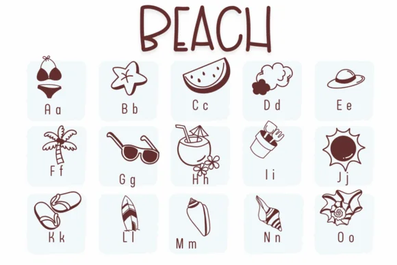 Beach by Sirinart — Dingbats Font — thumbnail 2