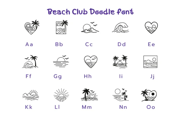 Beach Club Doodle by Pui Art — Dingbats Font — thumbnail 8