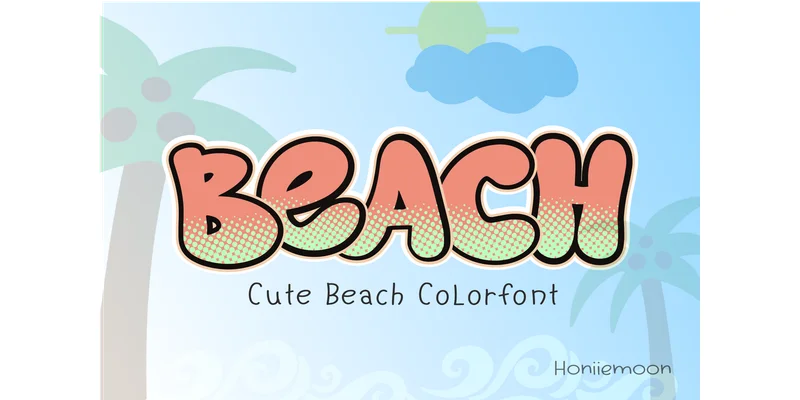 Beach Font by Honiiemoon โ Color Fonts Font