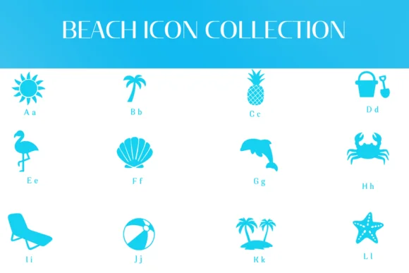 Beach Icon Collection by Heartcraft Atelier — Dingbats Font — thumbnail 2