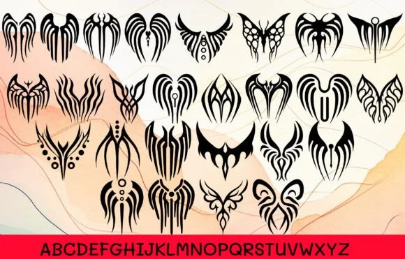 Beautiful Angel Wings by MOMAT THIRTYONE — Dingbats Font — thumbnail 2