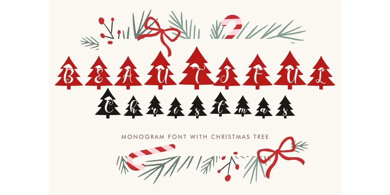 Beautiful Christmas Tree Font by yogaletter6 by yogaletter6 — Decorative Font