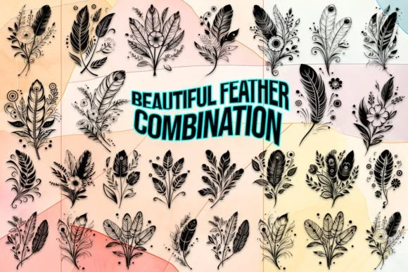 Beautiful Feather Combination by MOMAT THIRTYONE — Dingbats Font